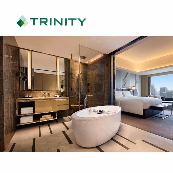 Fábrica personalizada Moderno 5 estrelas Decoração de quarto de hotel Conjunto de móveis de madeira para quarto de design de interiores de luxo