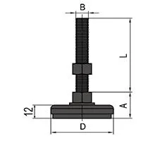 Adjustable Foot Furniture Feet with Mounting Plate Adjustable Leveling Feet